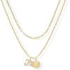 imagePAVOI 14K Gold Plated Dainty Hexagon Initial Letter Pendant Layered Necklace Jewelry Gift for Women  Paperclip Layering Chain NecklaceYellow Gold