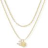 imagePAVOI 14K Gold Plated Dainty Hexagon Initial Letter Pendant Layered Necklace Jewelry Gift for Women  Paperclip Layering Chain NecklaceYellow Gold