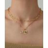imagePAVOI 14K Gold Plated Dainty Hexagon Initial Letter Pendant Layered Necklace Jewelry Gift for Women  Paperclip Layering Chain NecklaceYellow Gold