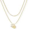 imagePAVOI 14K Gold Plated Dainty Hexagon Initial Letter Pendant Layered Necklace Jewelry Gift for Women  Paperclip Layering Chain NecklaceYellow Gold
