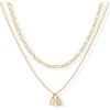 imagePAVOI 14K Gold Plated Initial Letter Double Dog Tag Pendant Necklace  Dainty Cubic Zirconia Letter Tag Round Box Chain Necklaces for Women E