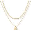imagePAVOI 14K Gold Plated Initial Letter Double Dog Tag Pendant Necklace  Dainty Cubic Zirconia Letter Tag Round Box Chain Necklaces for Women I