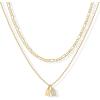 imagePAVOI 14K Gold Plated Initial Letter Double Dog Tag Pendant Necklace  Dainty Cubic Zirconia Letter Tag Round Box Chain Necklaces for Women N