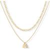 imagePAVOI 14K Gold Plated Initial Letter Double Dog Tag Pendant Necklace  Dainty Cubic Zirconia Letter Tag Round Box Chain Necklaces for Women P