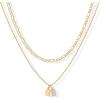 imagePAVOI 14K Gold Plated Initial Letter Double Dog Tag Pendant Necklace  Dainty Cubic Zirconia Letter Tag Round Box Chain Necklaces for Women S