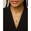 imagePAVOI 14K Gold Plated Initial Letter Double Dog Tag Pendant Necklace  Dainty Cubic Zirconia Letter Tag Round Box Chain Necklaces for Women U