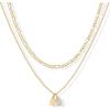 imagePAVOI 14K Gold Plated Initial Letter Double Dog Tag Pendant Necklace  Dainty Cubic Zirconia Letter Tag Round Box Chain Necklaces for Women V