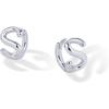 imagePAVOI 14K Gold Plated Sterling Silver Posts Dainty Initial Huggie Earrings for Women  Gold Huggie Hoop Small Initial Jewelry  Trendy Alphabet Letter Earrings S