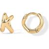 imagePAVOI 14K Gold Plated Sterling Silver Posts Dainty Initial Huggie Earrings for Women  Gold Huggie Hoop Small Initial Jewelry  Trendy Alphabet Letter Earrings K