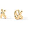 imagePAVOI 14K Gold Plated Sterling Silver Posts Dainty Initial Huggie Earrings for Women  Gold Huggie Hoop Small Initial Jewelry  Trendy Alphabet Letter Earrings K