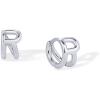 imagePAVOI 14K Gold Plated Sterling Silver Posts Dainty Initial Huggie Earrings for Women  Gold Huggie Hoop Small Initial Jewelry  Trendy Alphabet Letter Earrings R