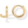 imagePAVOI 14K Gold Plated Sterling Silver Posts Dainty Initial Huggie Earrings for Women  Gold Huggie Hoop Small Initial Jewelry  Trendy Alphabet Letter Earrings J