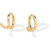 imagePAVOI 14K Gold Plated Sterling Silver Posts Dainty Initial Huggie Earrings for Women  Gold Huggie Hoop Small Initial Jewelry  Trendy Alphabet Letter Earrings J