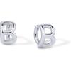 imagePAVOI 14K Gold Plated Sterling Silver Posts Dainty Initial Huggie Earrings for Women  Gold Huggie Hoop Small Initial Jewelry  Trendy Alphabet Letter Earrings B
