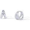 imagePAVOI 14K Gold Plated Sterling Silver Posts Dainty Initial Huggie Earrings for Women  Gold Huggie Hoop Small Initial Jewelry  Trendy Alphabet Letter Earrings A