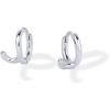 imagePAVOI 14K Gold Plated Sterling Silver Posts Dainty Initial Huggie Earrings for Women  Gold Huggie Hoop Small Initial Jewelry  Trendy Alphabet Letter Earrings J