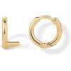 imagePAVOI 14K Gold Plated Sterling Silver Posts Dainty Initial Huggie Earrings for Women  Gold Huggie Hoop Small Initial Jewelry  Trendy Alphabet Letter Earrings L
