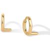 imagePAVOI 14K Gold Plated Sterling Silver Posts Dainty Initial Huggie Earrings for Women  Gold Huggie Hoop Small Initial Jewelry  Trendy Alphabet Letter Earrings L