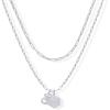 imagePAVOI 14K Gold Plated Dainty Hexagon Initial Letter Pendant Layered Necklace Jewelry Gift for Women  Paperclip Layering Chain NecklaceWhite Gold