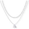 imagePAVOI 14K Gold Plated Initial Letter Double Dog Tag Pendant Necklace  Dainty Cubic Zirconia Letter Tag Round Box Chain Necklaces for Women X