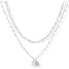 imagePAVOI 14K Gold Plated Initial Letter Double Dog Tag Pendant Necklace  Dainty Cubic Zirconia Letter Tag Round Box Chain Necklaces for Women Z