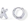 imagePAVOI 14K Gold Plated Sterling Silver Posts Dainty Initial Huggie Earrings for Women  Gold Huggie Hoop Small Initial Jewelry  Trendy Alphabet Letter Earrings K