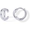 imagePAVOI 14K Gold Plated Sterling Silver Posts Dainty Initial Huggie Earrings for Women  Gold Huggie Hoop Small Initial Jewelry  Trendy Alphabet Letter Earrings C