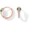 imagePAVOI 14K Gold Plated 925 Sterling Silver Cubic Zirconia Huggie Earrings  UShaped Snake Solitaire Small Round Huggie Stud Fashion Hoop Earrings for WomenRose Gold