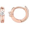 imagePAVOI 14K Gold Plated 925 Sterling Silver Cubic Zirconia Huggie Earrings  UShaped Snake Solitaire Small Round Huggie Stud Fashion Hoop Earrings for WomenRose Gold