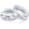 imagePAVOI 14K Gold Plated 925 Sterling Silver Cubic Zirconia Huggie Earrings  UShaped Snake Solitaire Small Round Huggie Stud Fashion Hoop Earrings for WomenWhite Gold