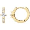 imagePAVOI 14K Gold Plated 925 Sterling Silver Cubic Zirconia Huggie Earrings  UShaped Snake Solitaire Small Round Huggie Stud Fashion Hoop Earrings for WomenYellow Gold
