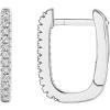 imagePAVOI 14K Gold Plated 925 Sterling Silver Cubic Zirconia Huggie Earrings  UShaped Snake Solitaire Small Round Huggie Stud Fashion Hoop Earrings for WomenWhite Gold