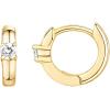 imagePAVOI 14K Gold Plated 925 Sterling Silver Cubic Zirconia Huggie Earrings  UShaped Snake Solitaire Small Round Huggie Stud Fashion Hoop Earrings for WomenYellow Gold