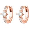 imagePAVOI 14K Gold Plated 925 Sterling Silver Cubic Zirconia Huggie Earrings  UShaped Snake Solitaire Small Round Huggie Stud Fashion Hoop Earrings for WomenRose Gold