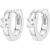 imagePAVOI 14K Gold Plated 925 Sterling Silver Cubic Zirconia Huggie Earrings  UShaped Snake Solitaire Small Round Huggie Stud Fashion Hoop Earrings for WomenWhite Gold