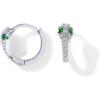 imagePAVOI 14K Gold Plated 925 Sterling Silver Cubic Zirconia Huggie Earrings  UShaped Snake Solitaire Small Round Huggie Stud Fashion Hoop Earrings for WomenWhite Gold