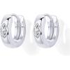 imagePAVOI 14K Gold Plated 925 Sterling Silver Cubic Zirconia Huggie Earrings  UShaped Snake Solitaire Small Round Huggie Stud Fashion Hoop Earrings for WomenWhite Gold