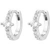 imagePAVOI 14K Gold Plated 925 Sterling Silver Cubic Zirconia Huggie Earrings  UShaped Snake Solitaire Small Round Huggie Stud Fashion Hoop Earrings for WomenWhite Gold