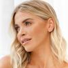 imagePAVOI 14K Gold Plated 925 Sterling Silver Cubic Zirconia Huggie Earrings  UShaped Snake Solitaire Small Round Huggie Stud Fashion Hoop Earrings for WomenYellow Gold