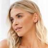 imagePAVOI 14K Gold Plated 925 Sterling Silver Cubic Zirconia Huggie Earrings  UShaped Snake Solitaire Small Round Huggie Stud Fashion Hoop Earrings for WomenWhite Gold