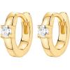 imagePAVOI 14K Gold Plated 925 Sterling Silver Cubic Zirconia Huggie Earrings  UShaped Snake Solitaire Small Round Huggie Stud Fashion Hoop Earrings for WomenYellow Gold