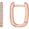 imagePAVOI 14K Gold Plated 925 Sterling Silver Cubic Zirconia Huggie Earrings  UShaped Snake Solitaire Small Round Huggie Stud Fashion Hoop Earrings for WomenRose Gold