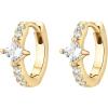 imagePAVOI 14K Gold Plated 925 Sterling Silver Cubic Zirconia Huggie Earrings  UShaped Snake Solitaire Small Round Huggie Stud Fashion Hoop Earrings for WomenYellow Gold