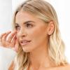 imagePAVOI 14K Gold Plated 925 Sterling Silver Cubic Zirconia Huggie Earrings  UShaped Snake Solitaire Small Round Huggie Stud Fashion Hoop Earrings for WomenWhite Gold