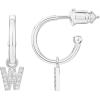 imagePAVOI 14K Gold Plated 925 Sterling Silver Post Huggie Earring with Initial Dangle  CZ Huggie Hoop Earrings  Womens Cubic Zirconia Initial HuggiesWhite Gold