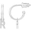 imagePAVOI 14K Gold Plated 925 Sterling Silver Post Huggie Earring with Initial Dangle  CZ Huggie Hoop Earrings  Womens Cubic Zirconia Initial HuggiesWhite Gold