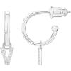 imagePAVOI 14K Gold Plated 925 Sterling Silver Post Huggie Earring with Initial Dangle  CZ Huggie Hoop Earrings  Womens Cubic Zirconia Initial HuggiesWhite Gold
