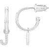 imagePAVOI 14K Gold Plated 925 Sterling Silver Post Huggie Earring with Initial Dangle  CZ Huggie Hoop Earrings  Womens Cubic Zirconia Initial HuggiesWhite Gold