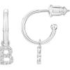 imagePAVOI 14K Gold Plated 925 Sterling Silver Post Huggie Earring with Initial Dangle  CZ Huggie Hoop Earrings  Womens Cubic Zirconia Initial HuggiesWhite Gold