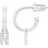 imagePAVOI 14K Gold Plated 925 Sterling Silver Post Huggie Earring with Initial Dangle  CZ Huggie Hoop Earrings  Womens Cubic Zirconia Initial HuggiesWhite Gold